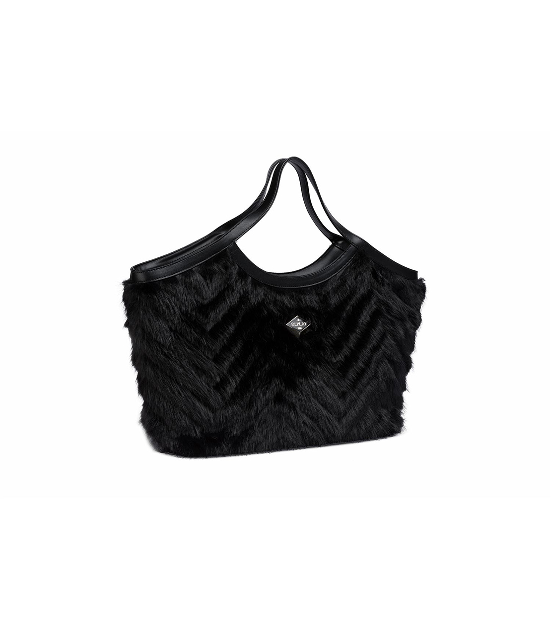 フェイクファートートバッグ 詳細画像 ブラック 3